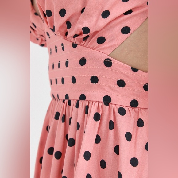 For Love & Lemons Keeley Mini Dress in Pink Polka Dot Size S - Picture 5 of 16